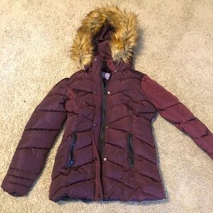 Madden Girl Mauve Faux Fur Coat